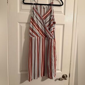 Market & Spruce Striped Sleeveless Wrap Dress with Pockets – Size L